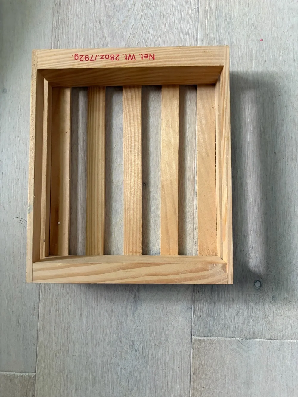 Natural Wood Slatted Wall Crate/Organizational Box - Rustic Home Wall Decor